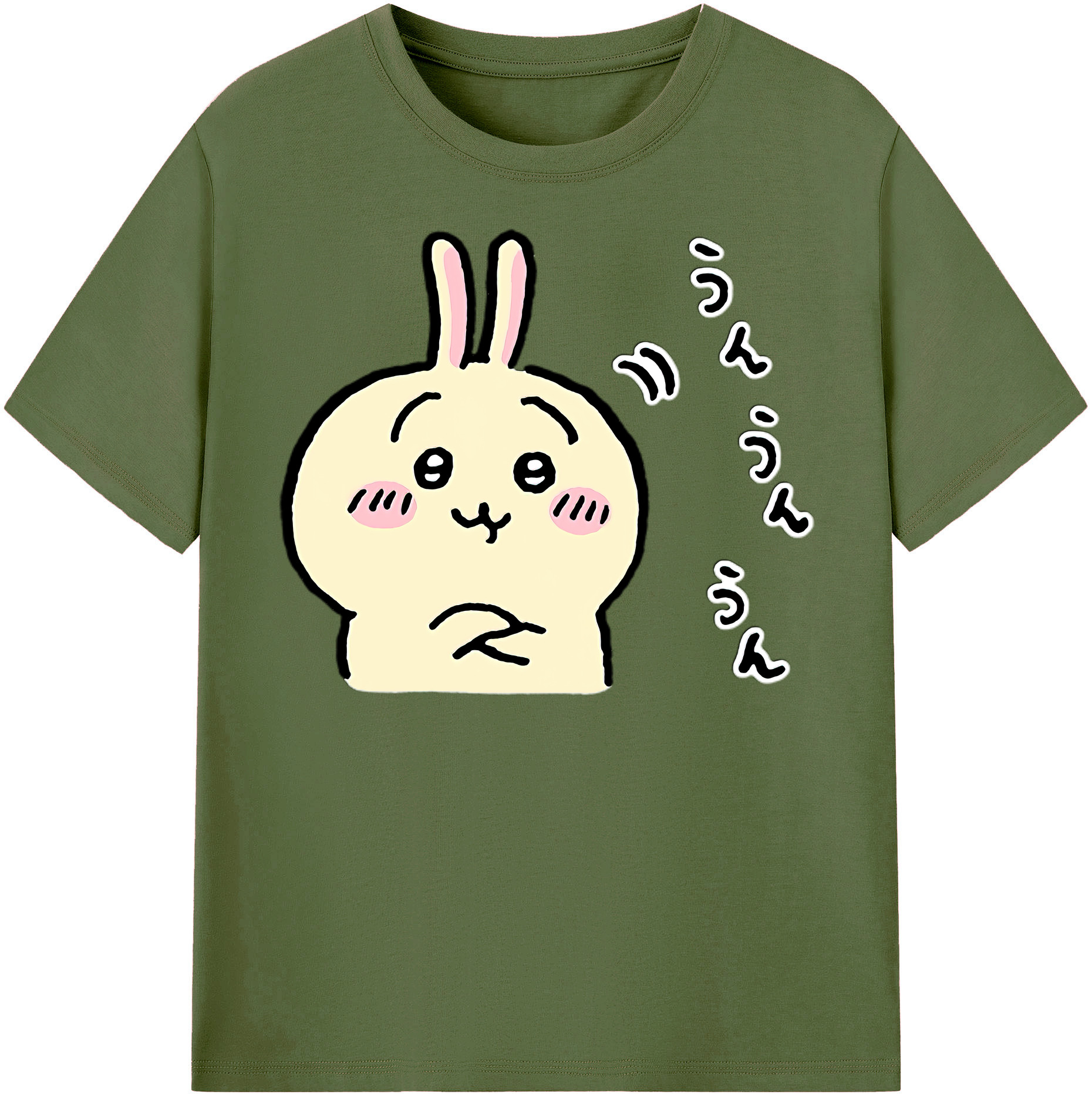（画像用） ちいかわ うさぎ Chii-kawa usagi 綿100％半袖Tシャツ（フロントプリント）
